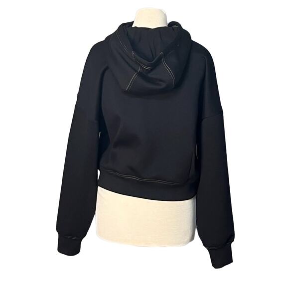 Fabletics Black Cropped Jacket With Hood and Neon Yellow Trim Women's M - Picture 7 of 7